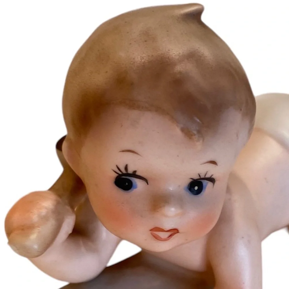 Vintage 1962 Napco C 5480 Porcelain Piano Baby Collectible Antique Figurine